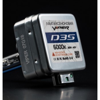 Ксеноновая лампа D3S 6000K (+80%) 35W VIPER (Корея)